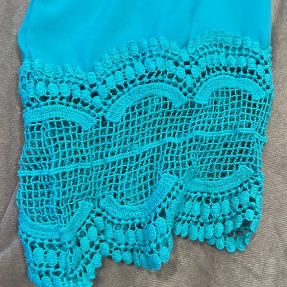 Teal off the shoulder blouse, size medium - Picture 3 of 4